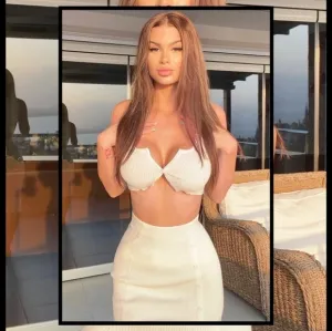 🆕️🆑️ NOVA LUXE RIBBED KNIT SKIRT SET | Ivory Cropped Sweater Midi w Slit Skirt