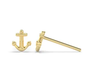 14K Single Anchor Earring