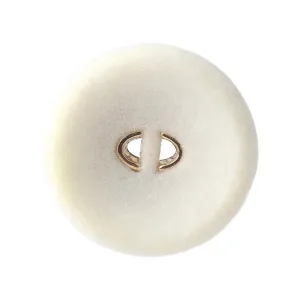 15-25mm White Black Flocked Round Two-Hole Buttons for Coats 20 Pack