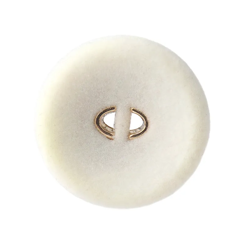 15-25mm White Black Flocked Round Two-Hole Buttons for Coats 20 Pack