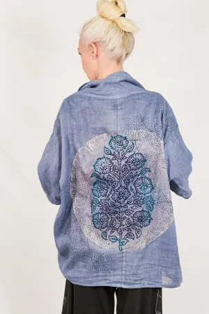 5230-Linen Boxy Cardi Summer Blue-P