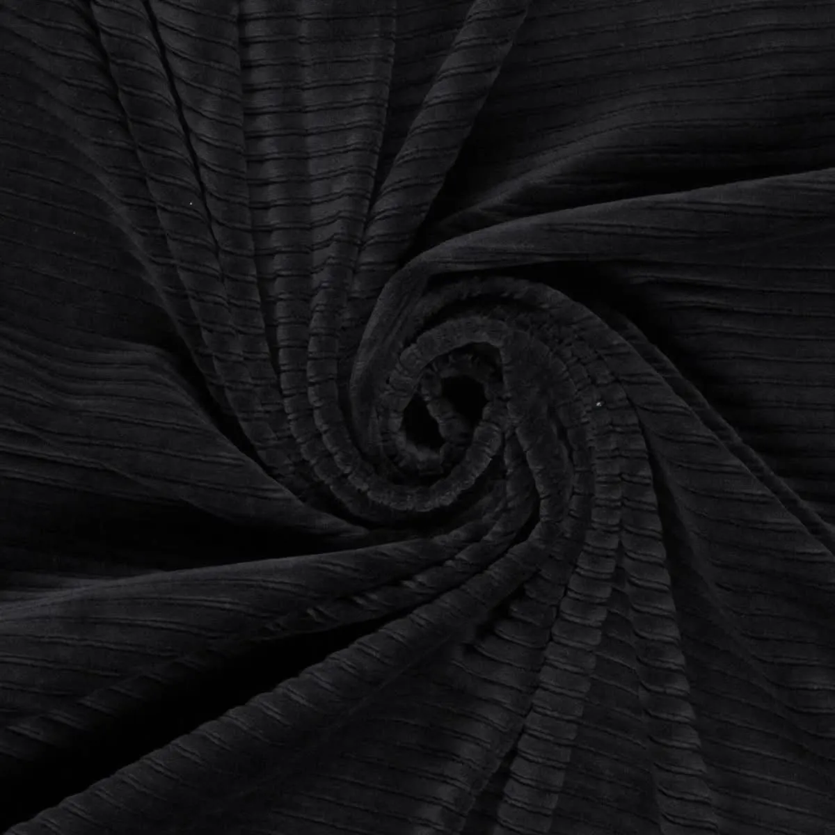 93CM REMNANT BLACK JERSEY RIBBED JUMBO CORD SALE