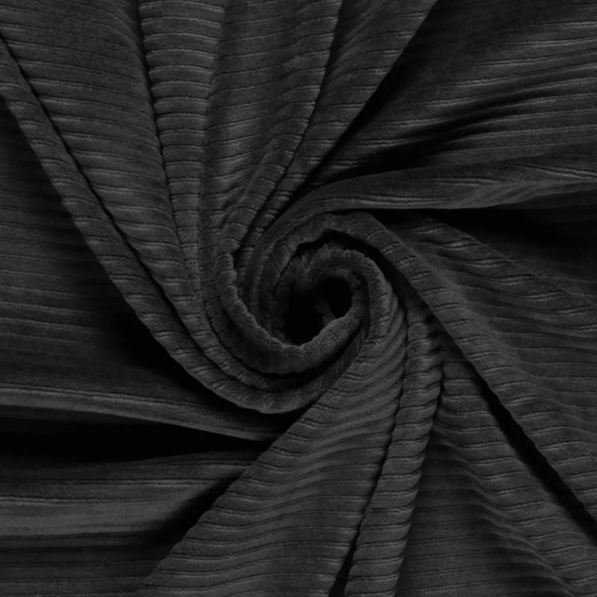 93CM REMNANT BLACK JERSEY RIBBED JUMBO CORD SALE