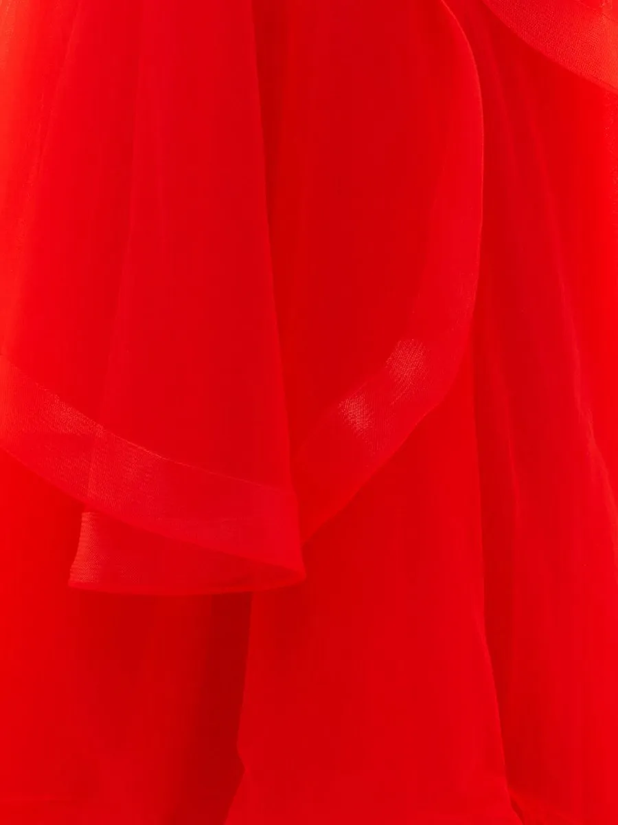 A-line Strapless Organza Prom Dresses