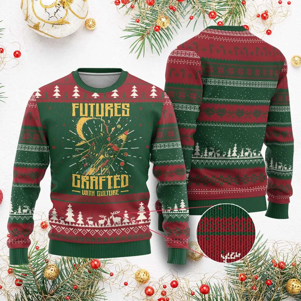 African American Afrofuturism Ugly Christmas Sweater Futures Crafted With Culture TS09