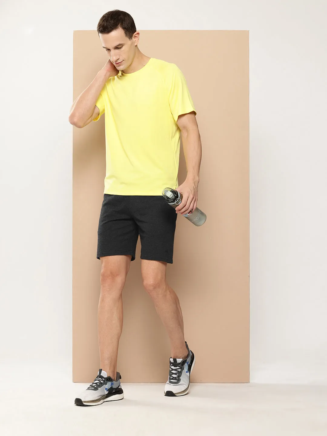 Alcis Men Charcoal Solid Shorts