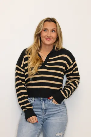 Alina Sweater - Black & Khaki