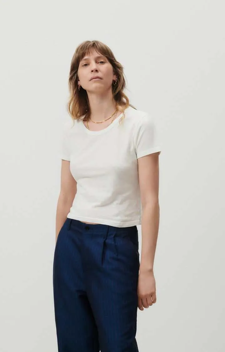 American Vintage Gamipy T Shirt Short Sleeve Crew Neck White