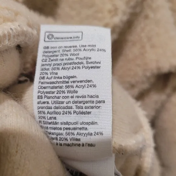 &amp; OTHER STORIES Faux Shearling Teddy Jacket Sz 8 Beige Neutral Tan