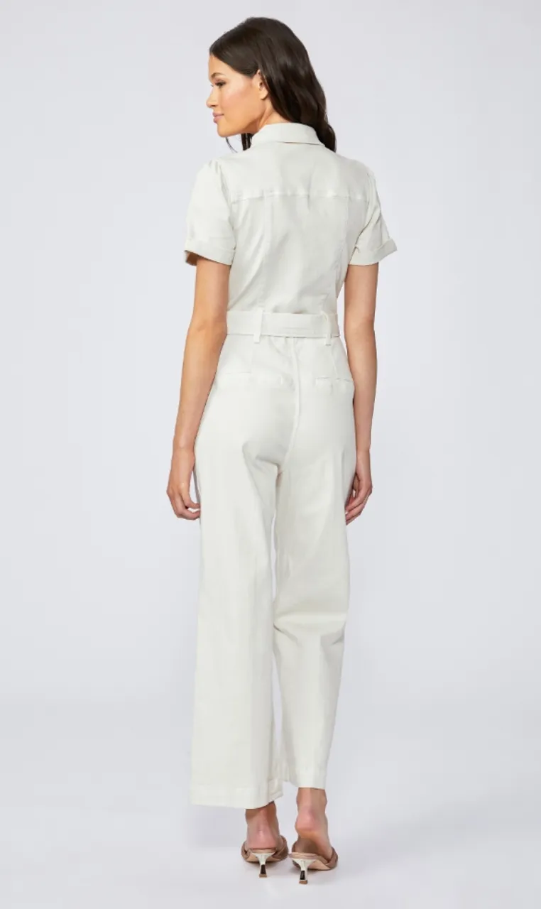 Anessa Puff Sleeve Jumpsuit-Quartz Sand