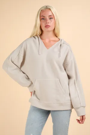 Annika- Mineral Washed Oversized Casual Hoodie Knit Top
