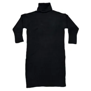 Anthropologie Daily Practice Black Knit Turtleneck Sweater Tunic XS Oversized