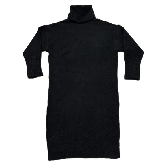 Anthropologie Daily Practice Black Knit Turtleneck Sweater Tunic XS Oversized