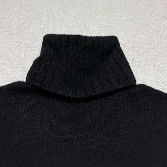 Anthropologie Daily Practice Black Knit Turtleneck Sweater Tunic XS Oversized