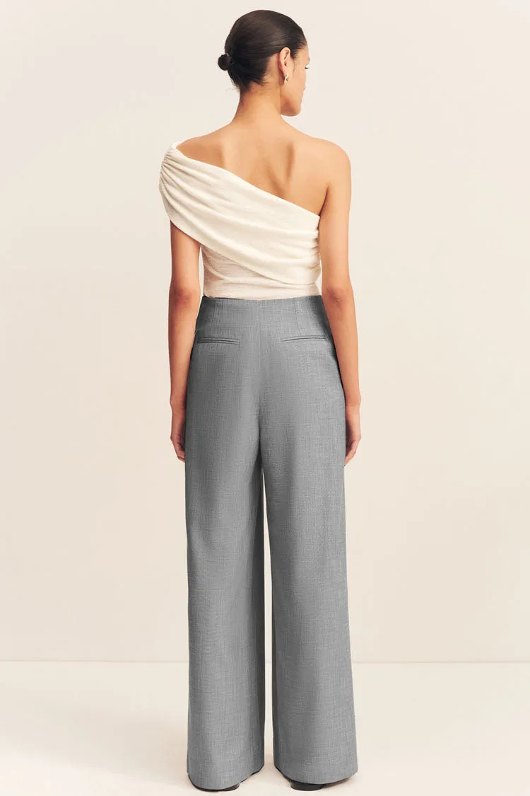 Asher Wide Leg Pant in Smoke Grey