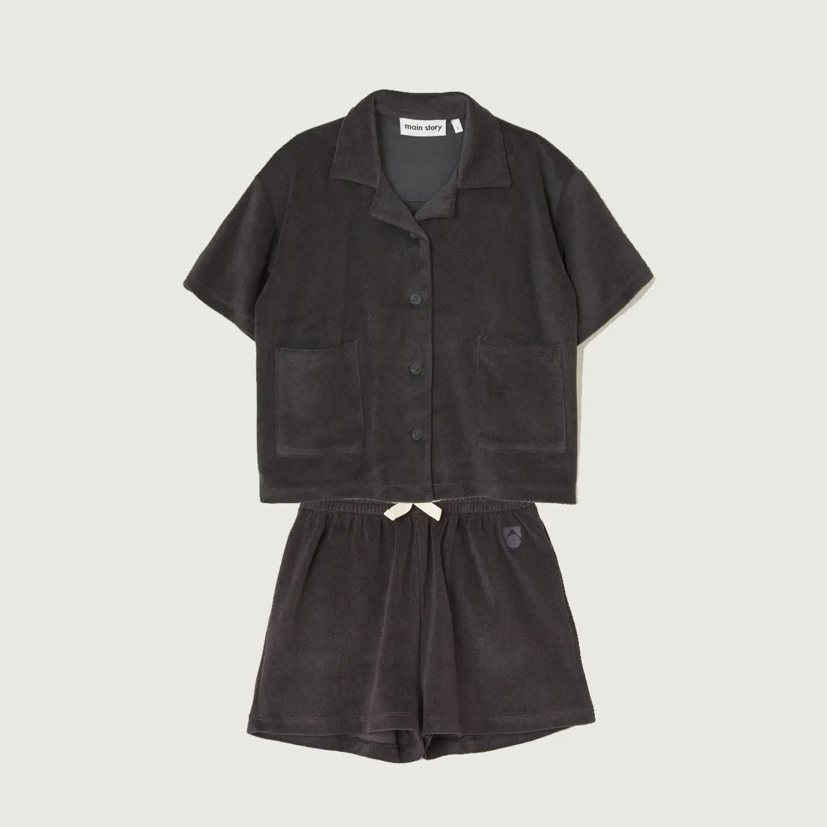 Asphalt Towelling Boxy Shirt and shorts "Outfit set"