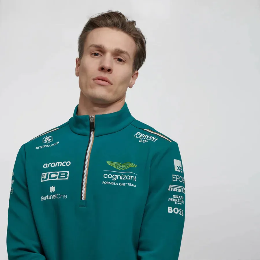 Aston Martin Cognizant F1 2023 Men's Team 1/4 Zip Sweater - Green
