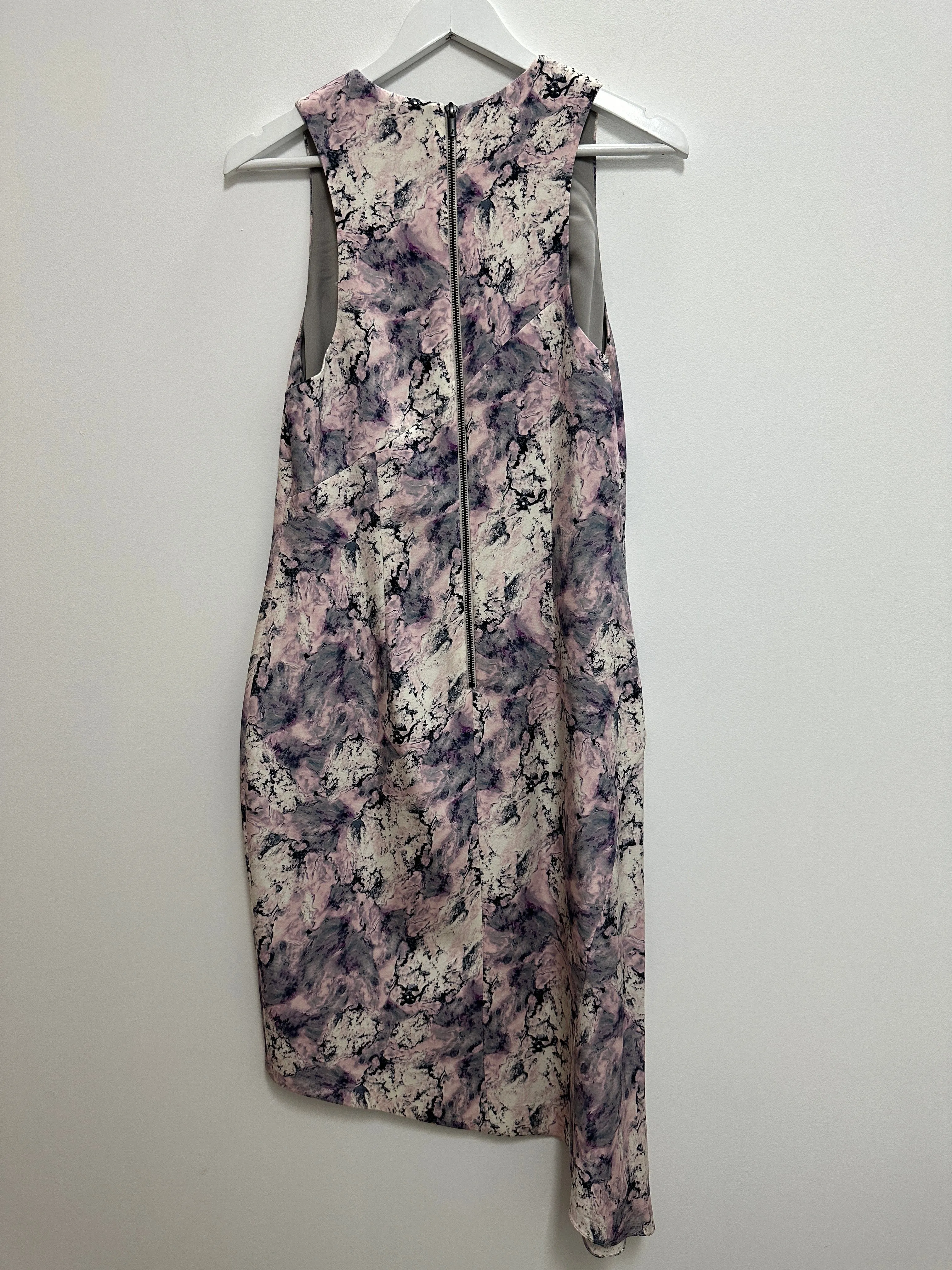 Asymmetric Sleeveless Silk Dress in Multi