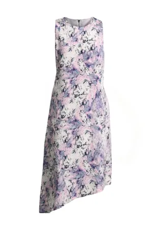 Asymmetric Sleeveless Silk Dress in Multi