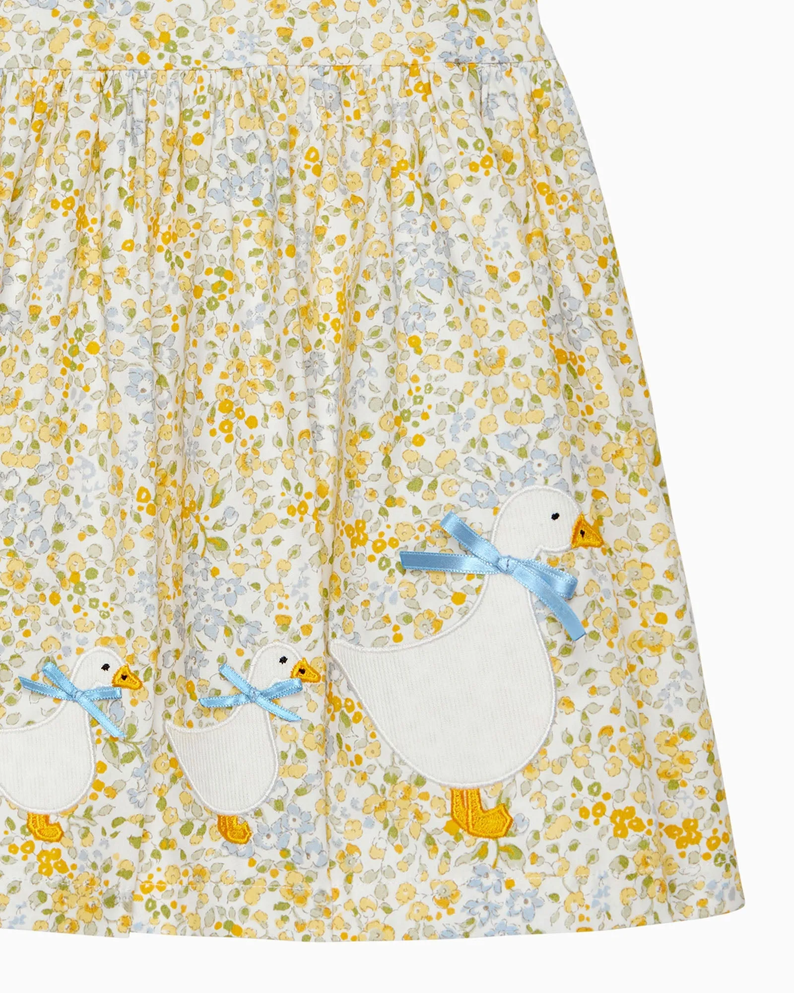 Baby Duck Dress in Lemon/Blue Floral