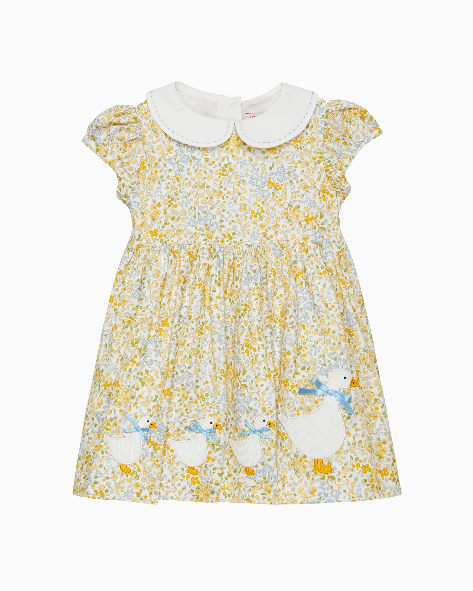 Baby Duck Dress in Lemon/Blue Floral