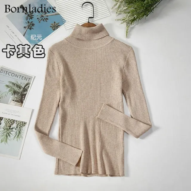 Basic Turtleneck Women Sweaters Autumn Winter Tops Slim Women Pullover Knitted Sweater Jumper Soft Warm Pull