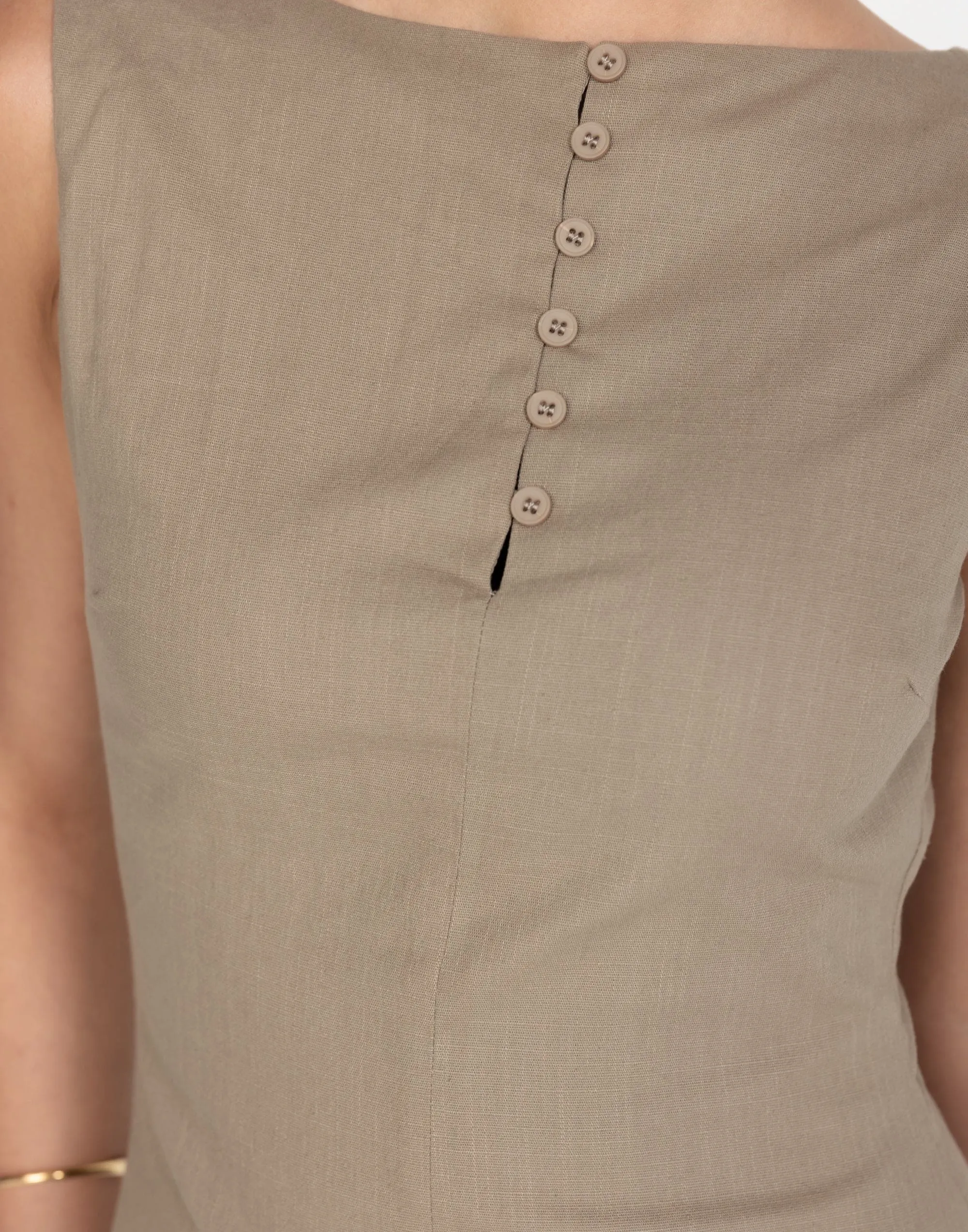 Basira Mini Dress (Mushroom)