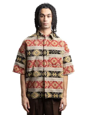 Beach Brains Frayed SS Shirt Red/Black
