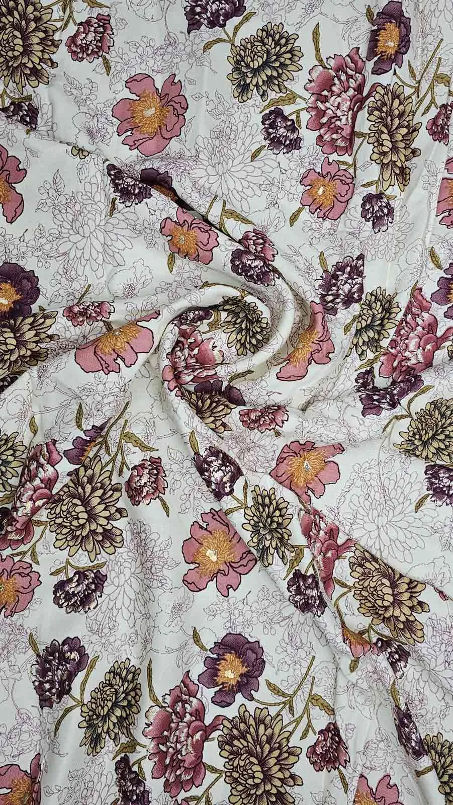 Beautiful white and pink floral fabric