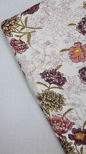 Beautiful white and pink floral fabric