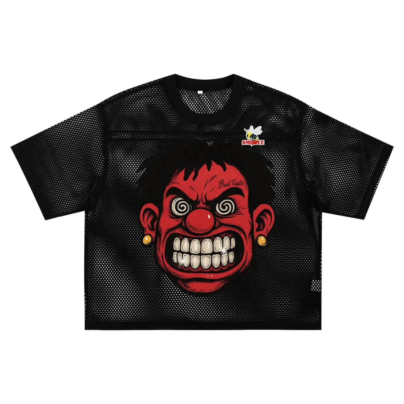 BEESMOOVE Hot Head BAD Taste See-through Boxy Net T-shirt