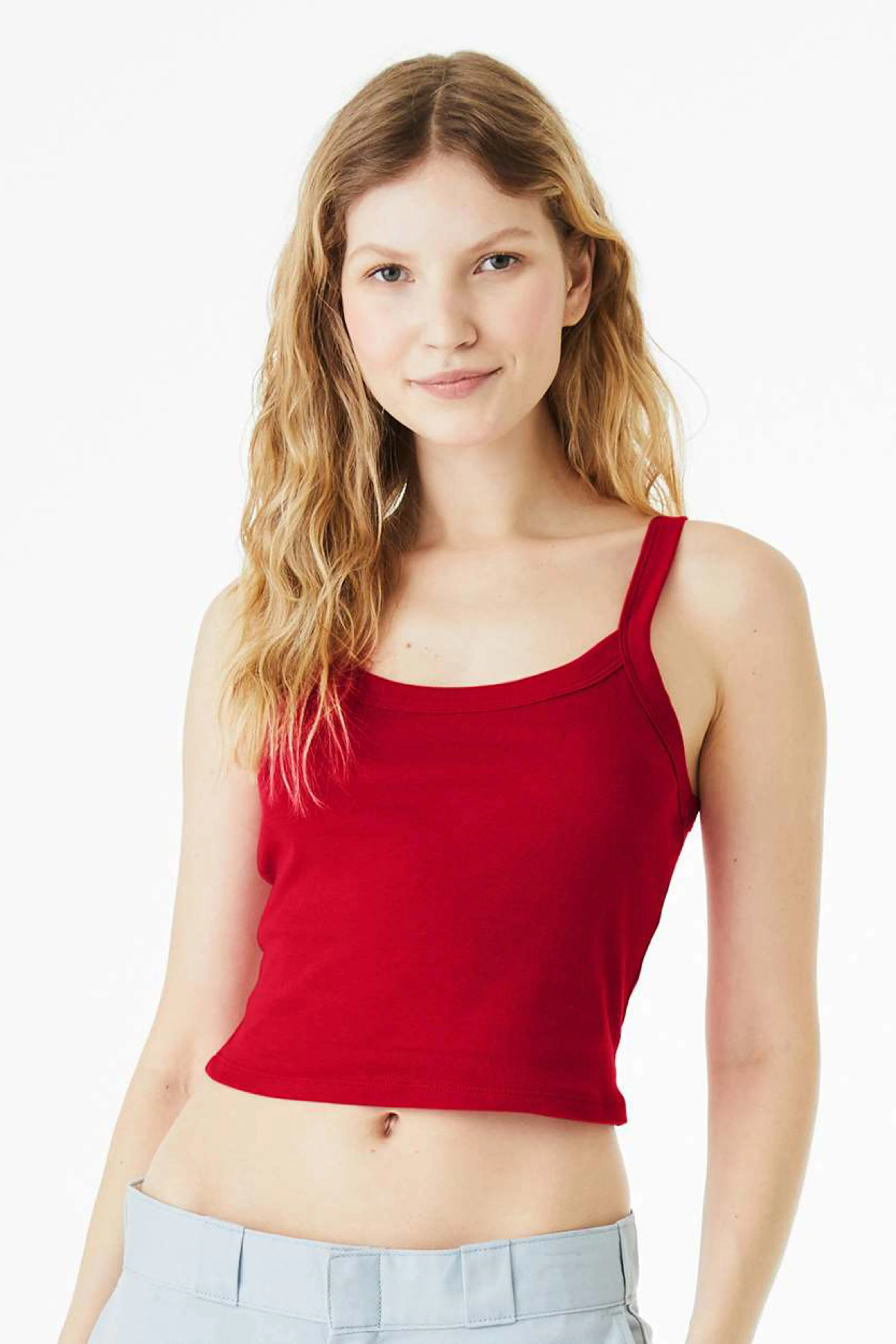 Bella Women's Micro Rib Spaghetti Strap Tank