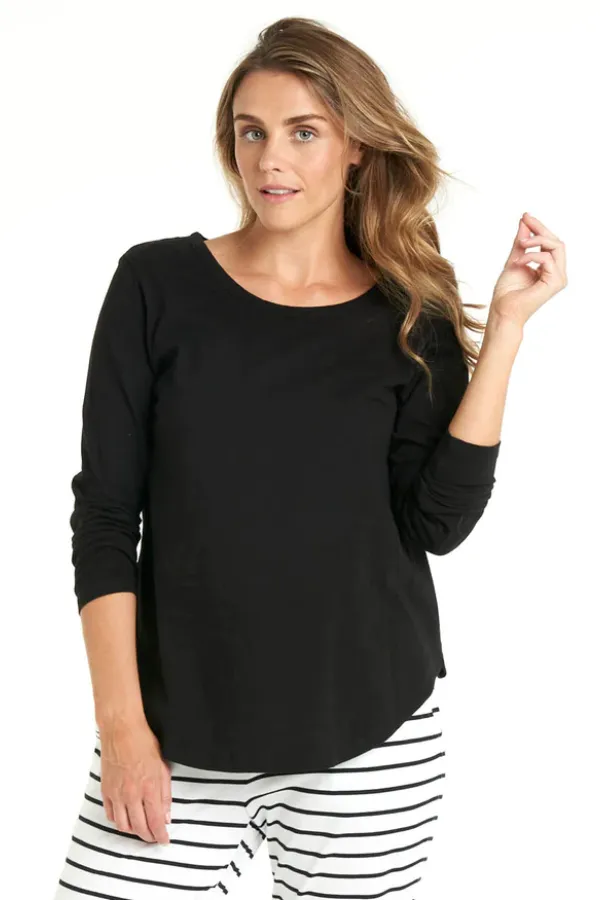 Betty Basics Megan Long Sleeve Top - BLACK