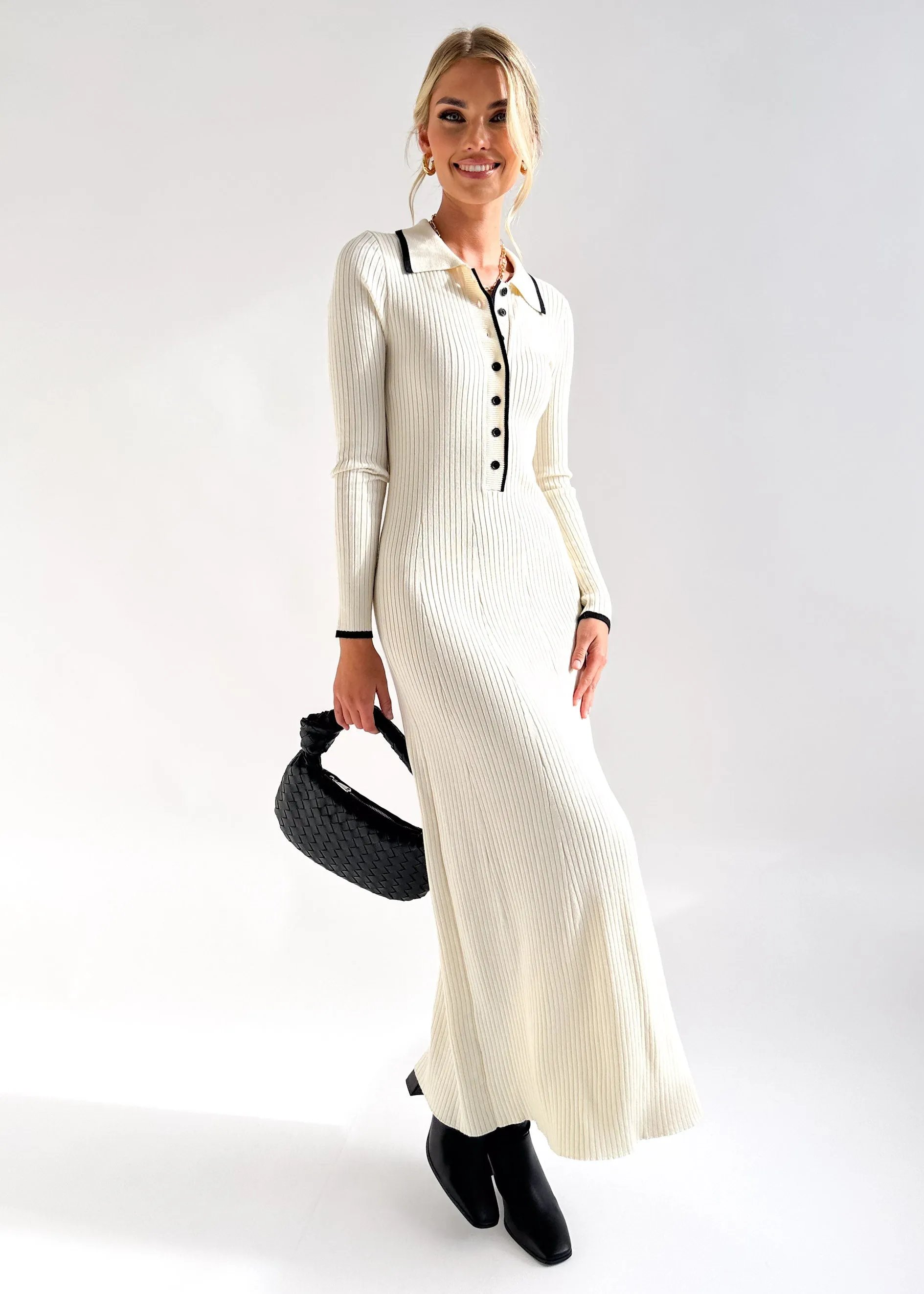 Bianca – Contrast Knit Dress for Women