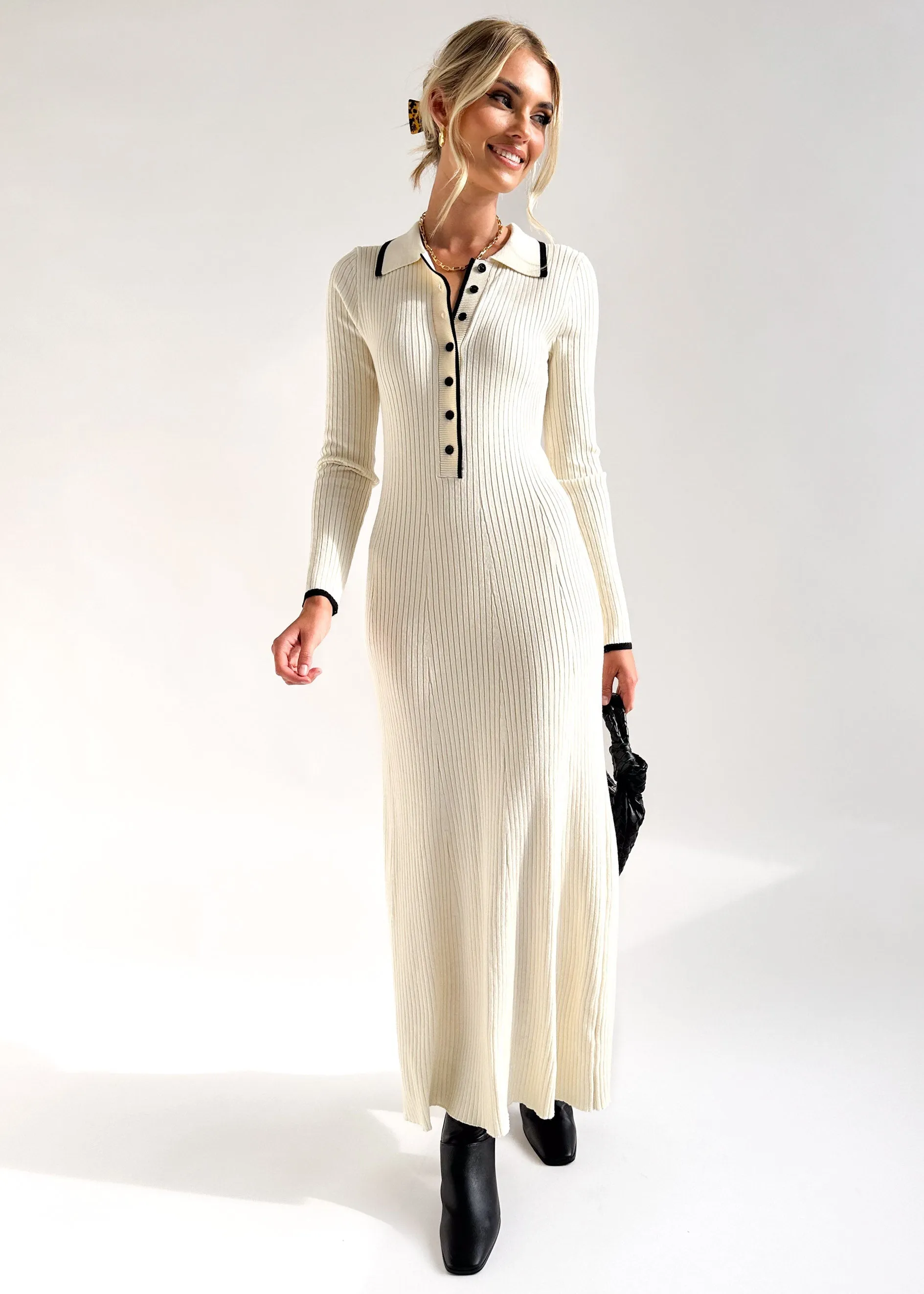 Bianca – Contrast Knit Dress for Women