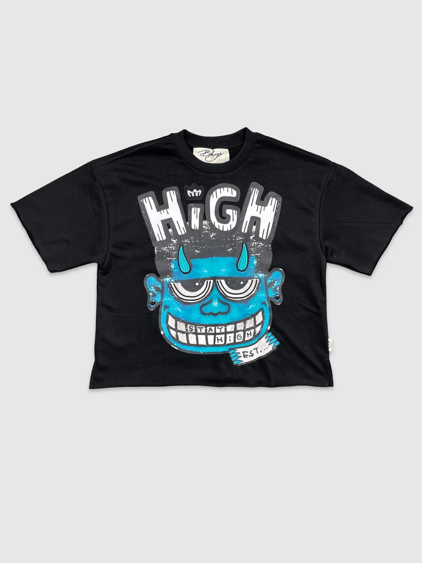 BKYS-T1199-Stay High Crop Tee