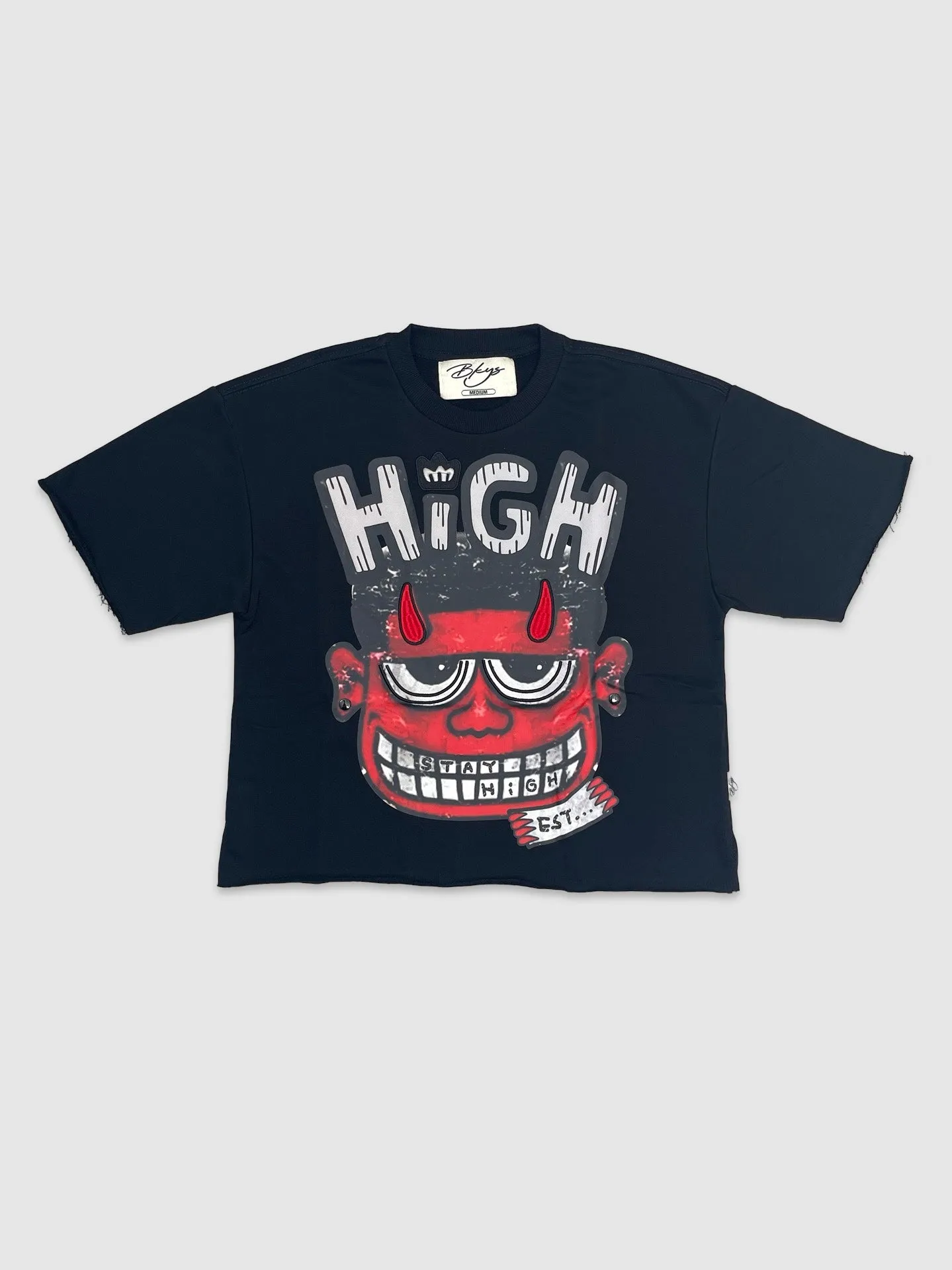 BKYS-T1199-Stay High Crop Tee