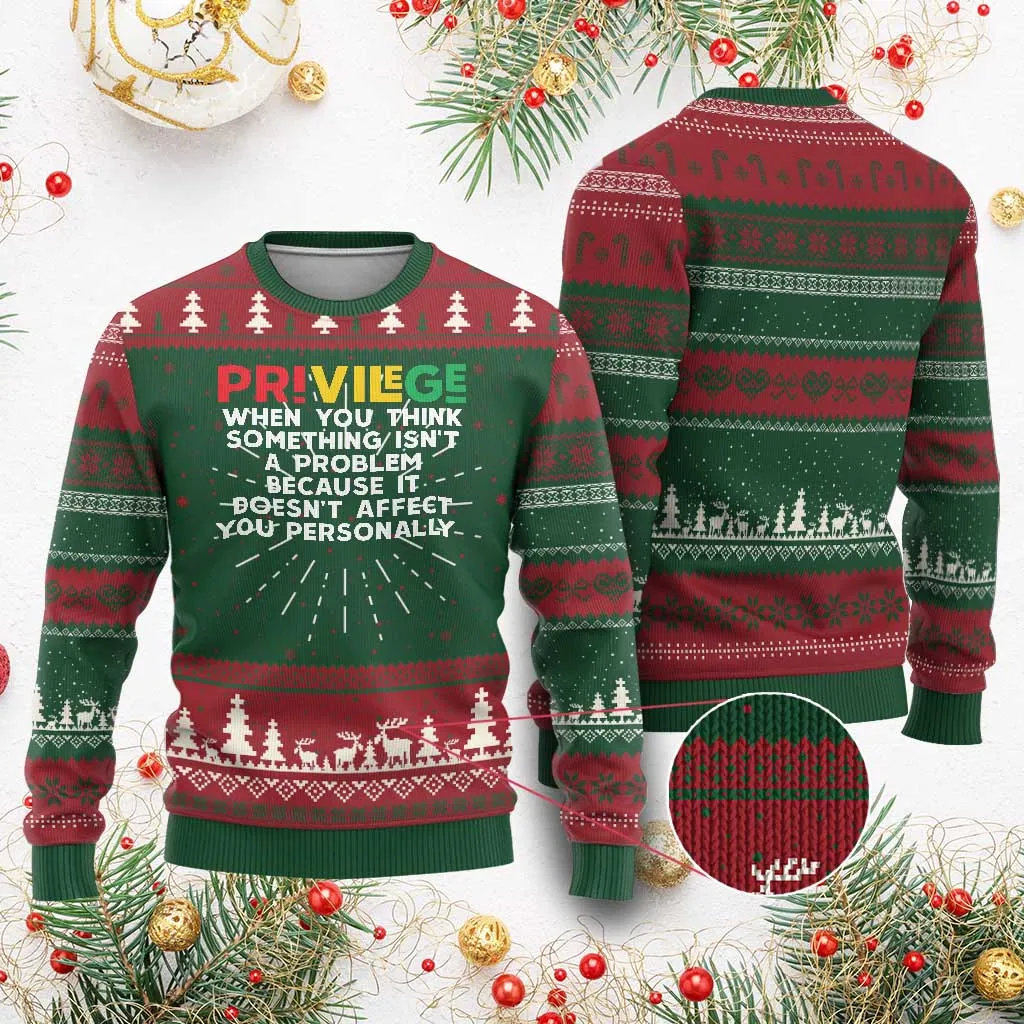 Black History Ugly Christmas Sweater Privilege Explained BLM TS09