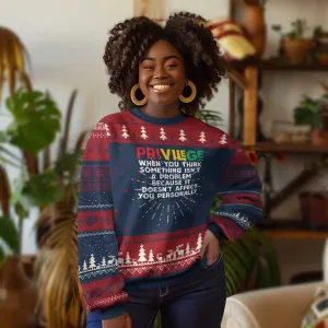 Black History Ugly Christmas Sweater Privilege Explained BLM TS09
