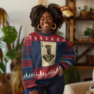 Black Pride African King Card Ugly Christmas Sweater TS09