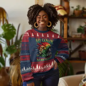 Black Pride Ugly Christmas Sweater My Color Is My Strength African American Lion Women TS09