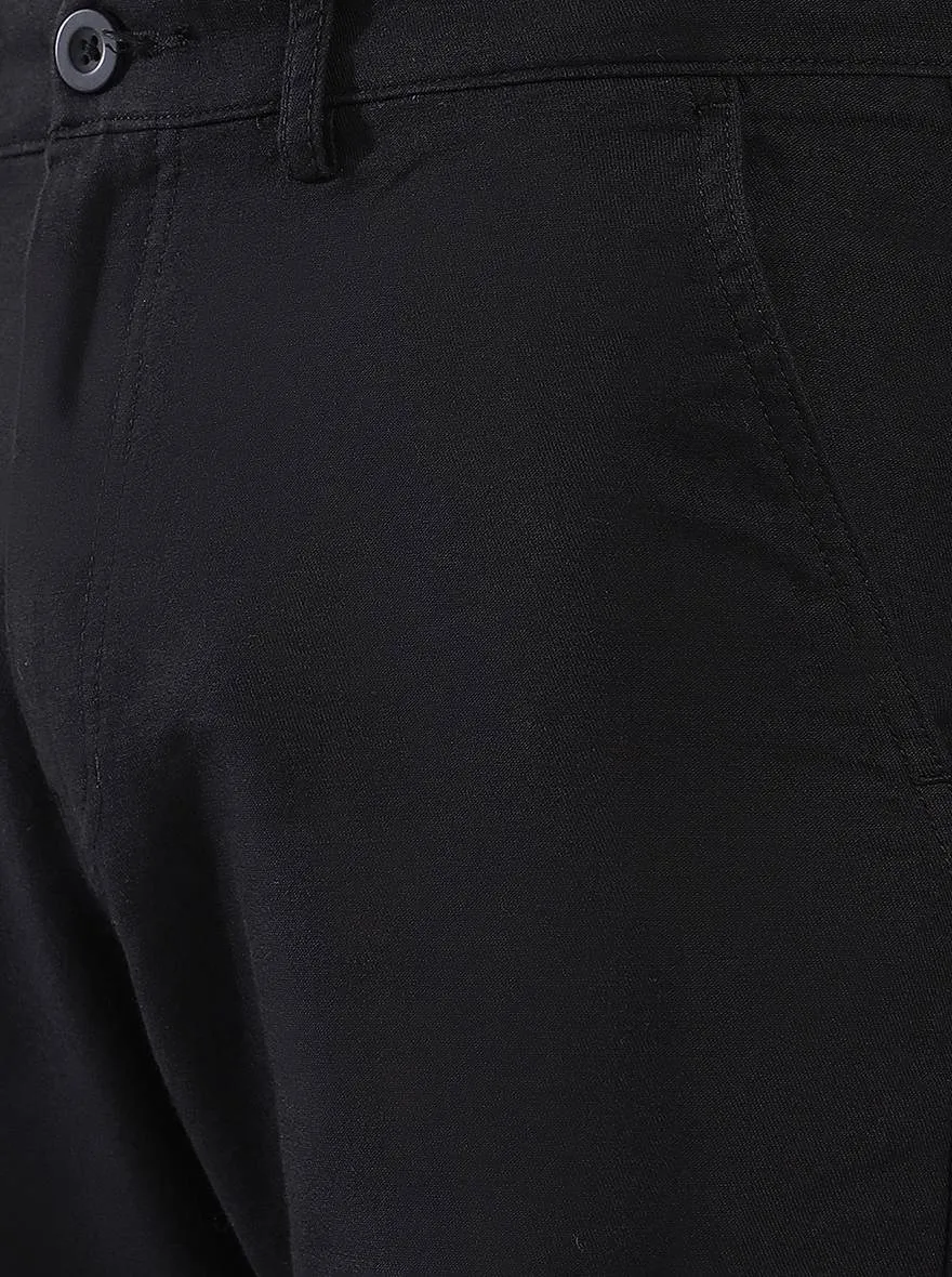 Black Solid Slim Fit Shorts | JadeBlue