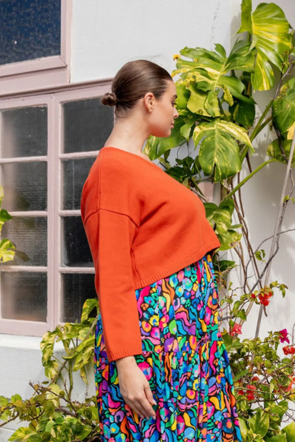 Blakely Crop Knit In Terracotta