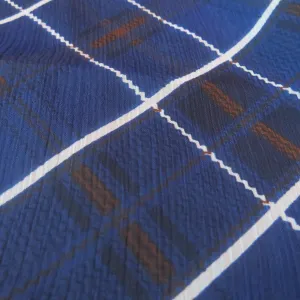 Blue and Brown Checkered Chiffon.