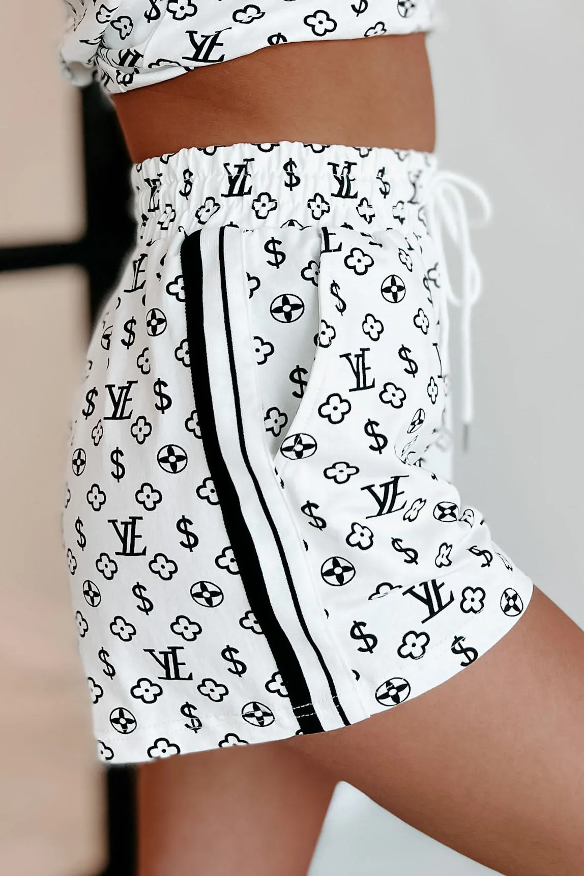 Boldly Boujee Printed Two-Piece Set (Black/White)