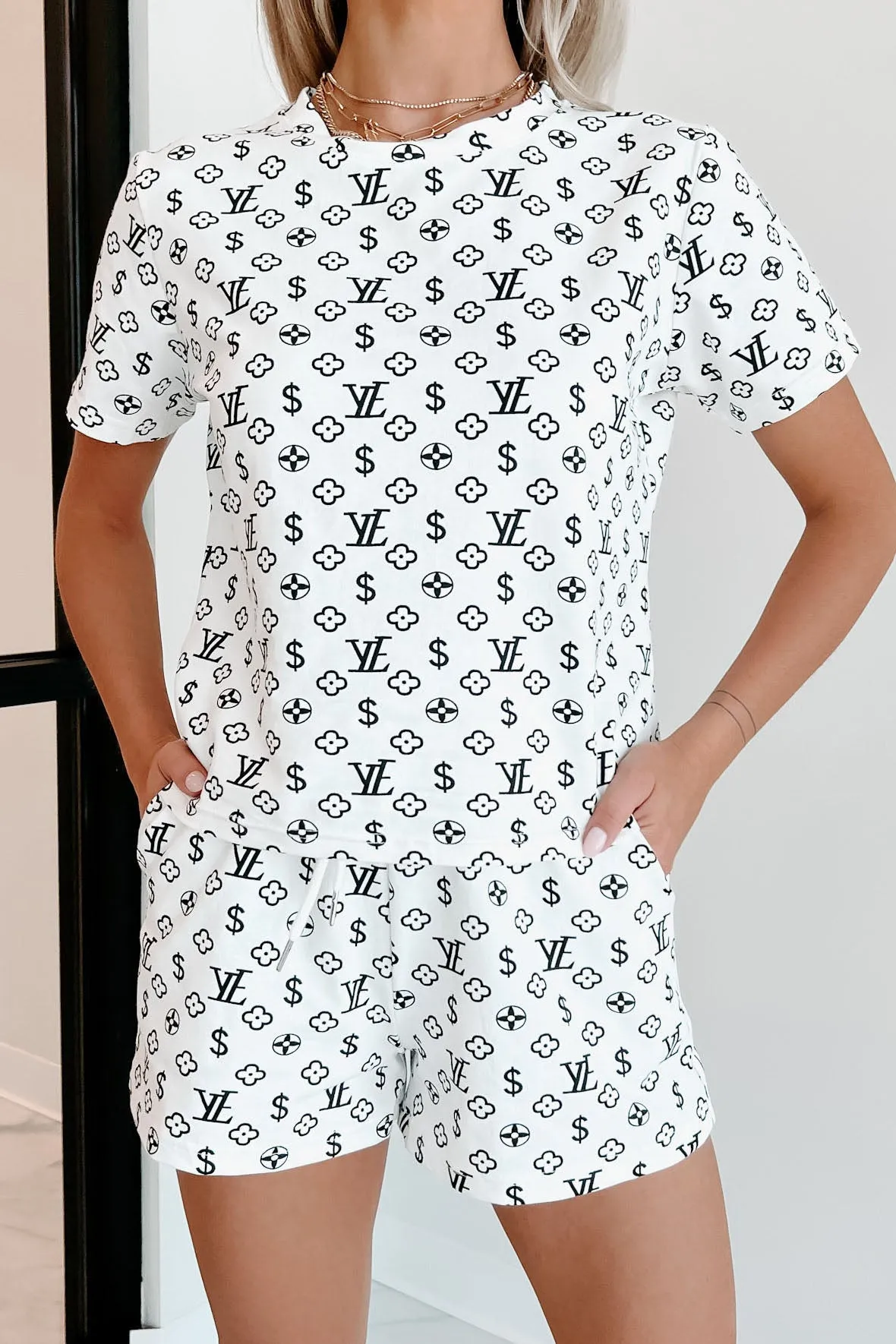 Boldly Boujee Printed Two-Piece Set (Black/White)