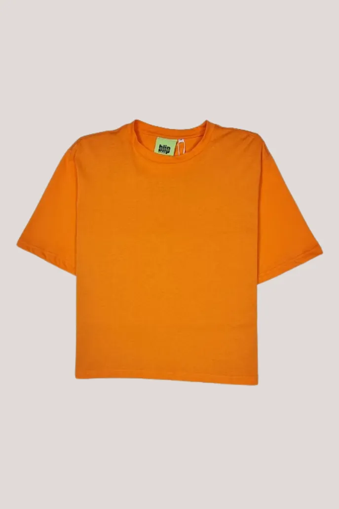 Boxy Fit Cotton Shirt - Orange