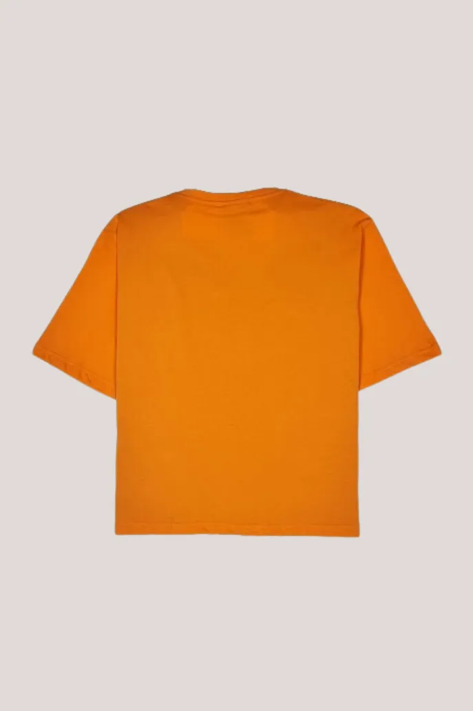 Boxy Fit Cotton Shirt - Orange