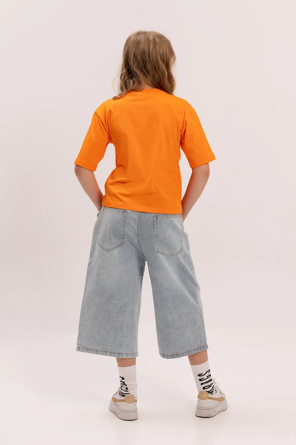 Boxy Fit Cotton Shirt - Orange
