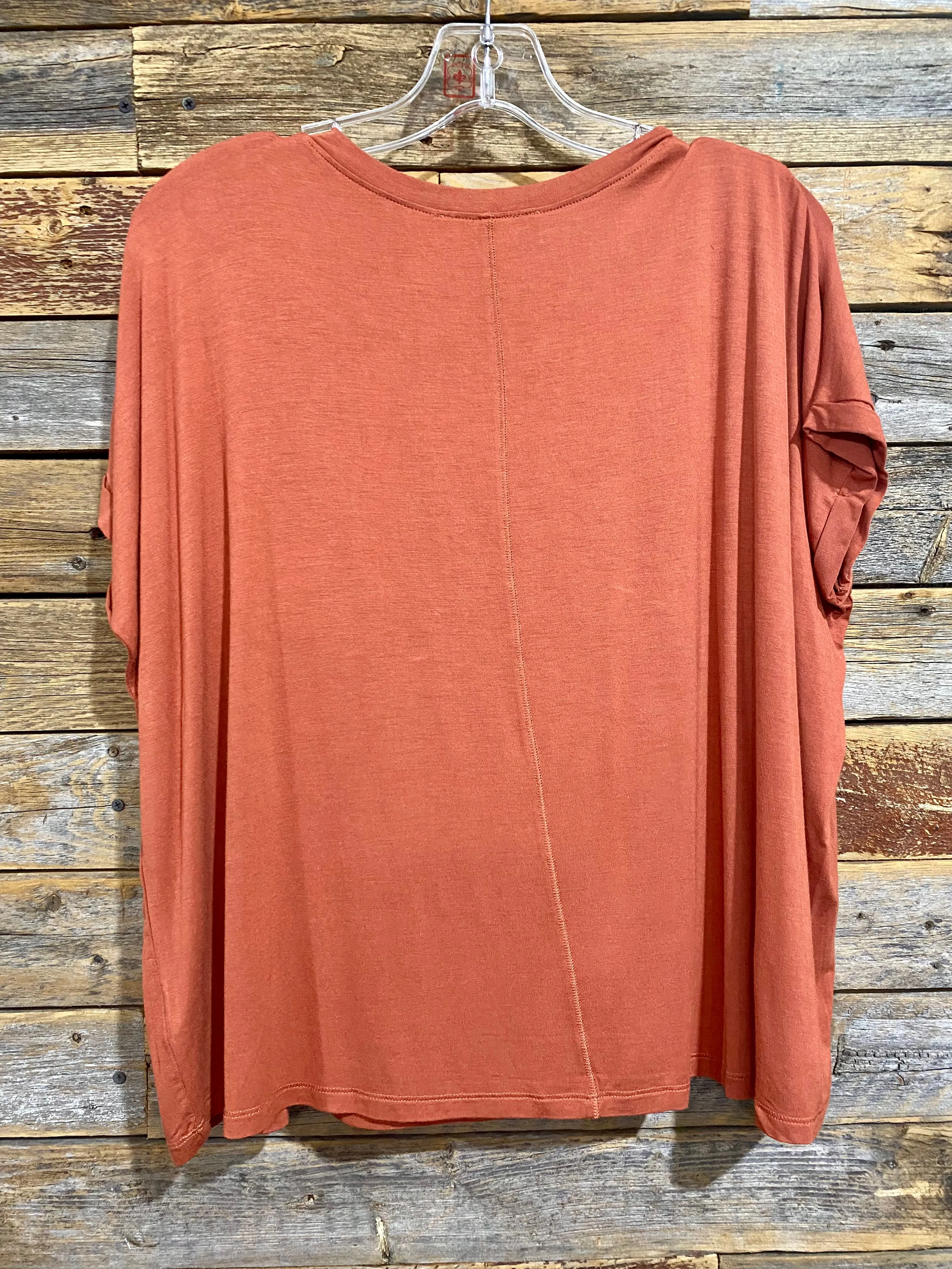Boxy Short Sleeve Top Terracotta